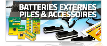 Piles, batteries externes & accessoires